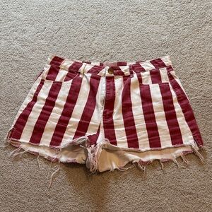 Show Me Your Mumu High-waisted candy stripe shorts